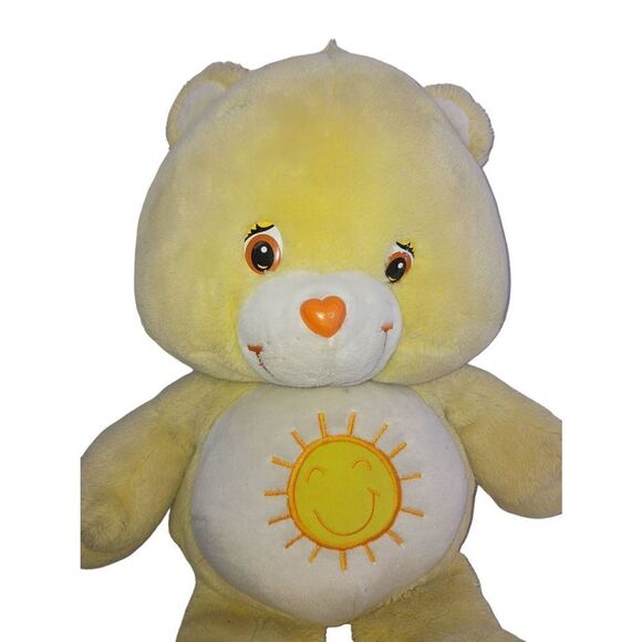2002 CARE BEAR  FUNSHINE Yellow Sunshine Jumbo Plush 27" Bear - Picture 2 of 7